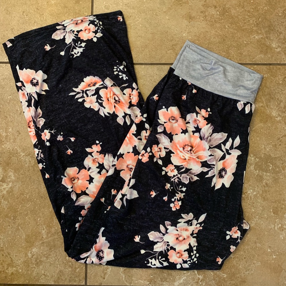 Comfy Pants Floral Palazzo Lounge Pants Wide Leg
